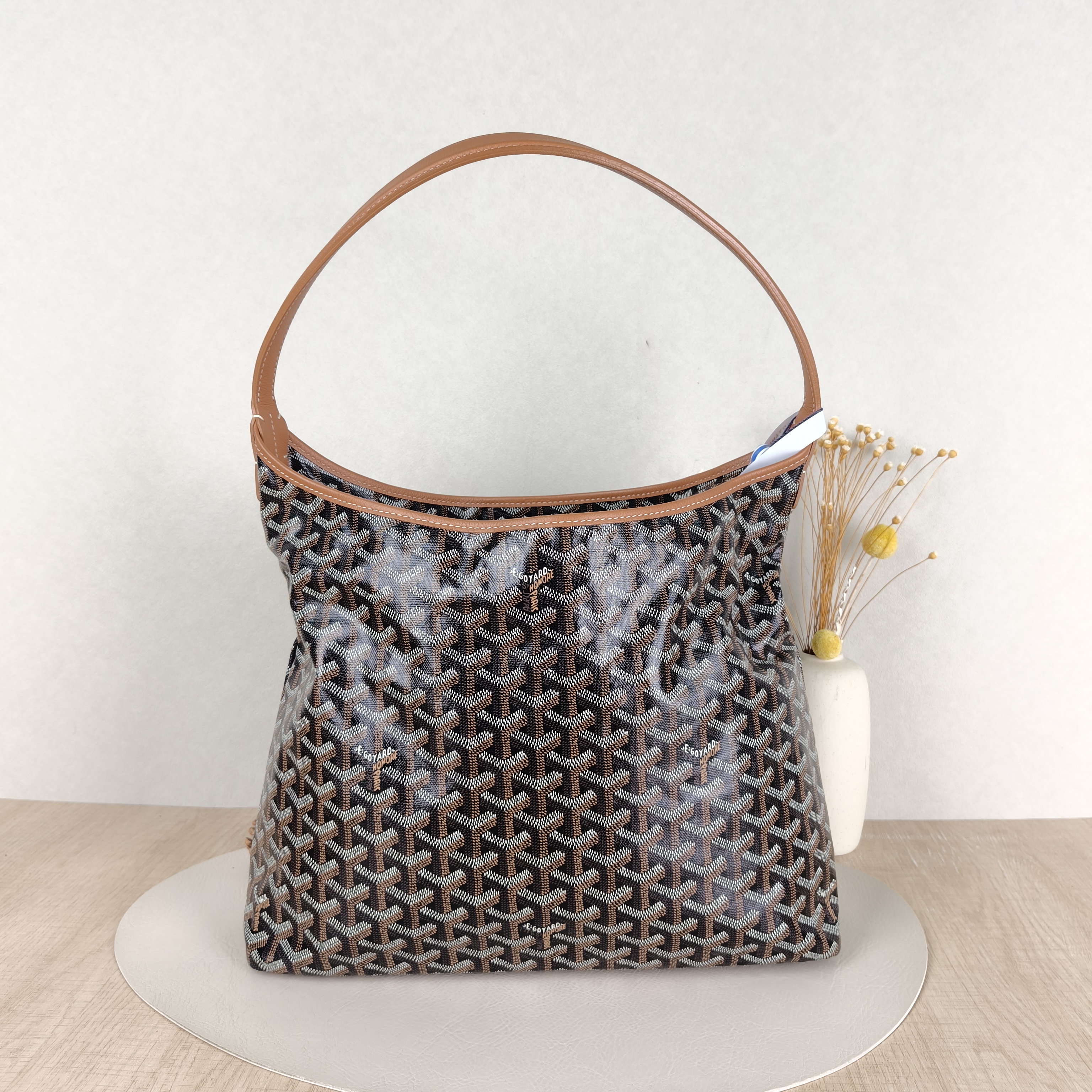 GOYARD Shoulder Bag Boheme Hobo​ Brown ine Canvas Small43 × 14 × 27 cm