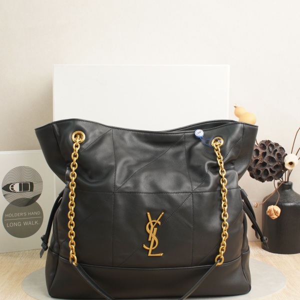 SAINT LAURENT Jamie Chain Bag Medium Black with Gold-Tone Hardware Lambskin · Inner Pouch · Dust Bag · Box · 35 × 10 × 35 cm