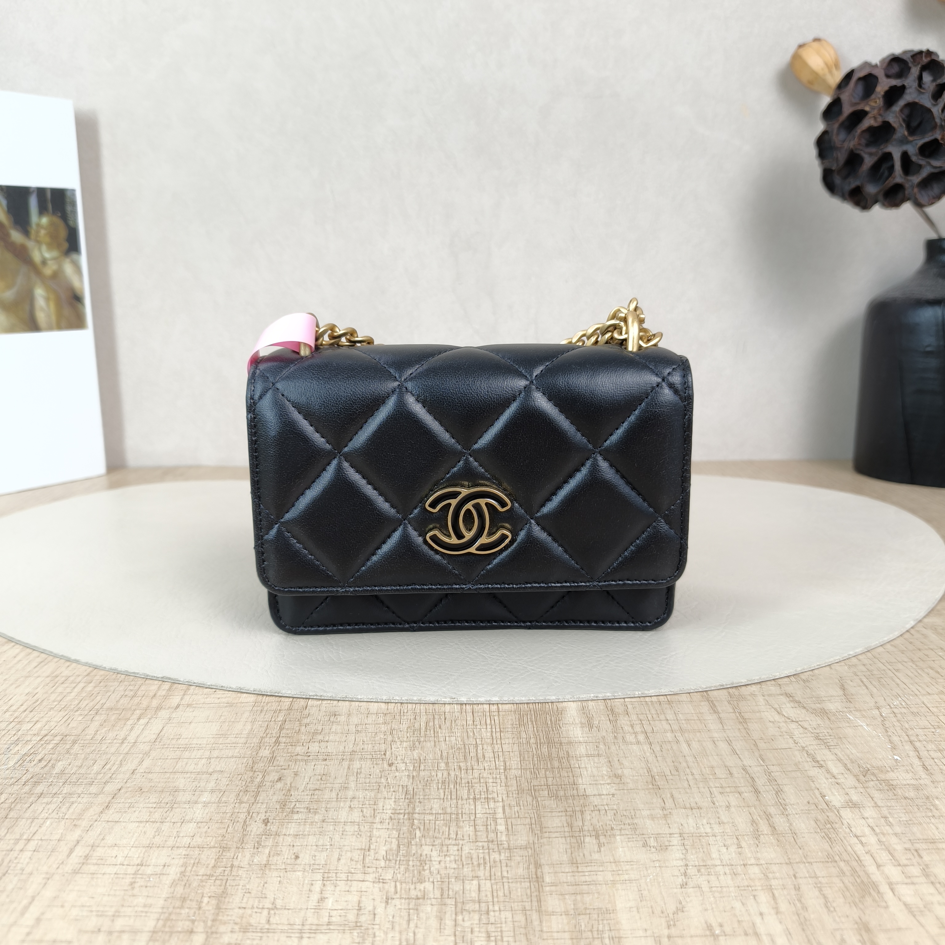 Chanel Crossbody Bagcf Collection CC rossbody Bag Black Lambskinmini15 × 5 × 10 cm