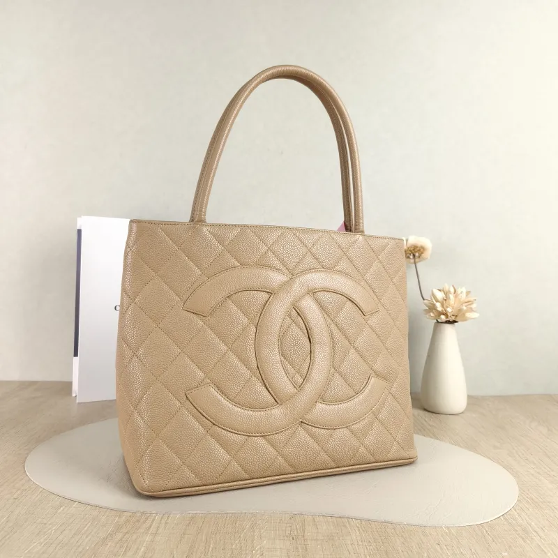 Chanel Top Handle Bag Medallion Taupe Grained Calfskin Large 30 × 15 × 24 cm 7 — cover view 5 of 5