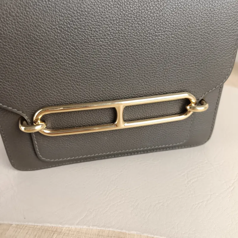 Hermès Crossbody Bag Roulis 19 C6 Green Evercolor Calfskin Mini 18 × 6 × 15 cm Y — detail view 5 of 11