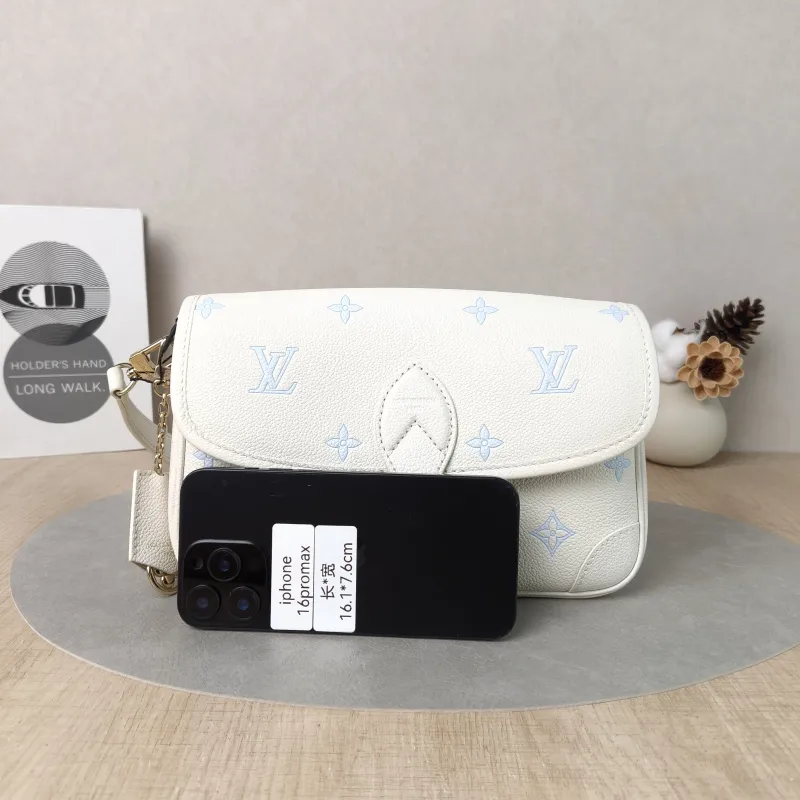 Louis Vuitton Crossbody Bag Diane Baguette Bag White · Blue Empreinte Embossed Calfskin Monogram Small24 × 9 × 15 cm — cover view 2 of 6