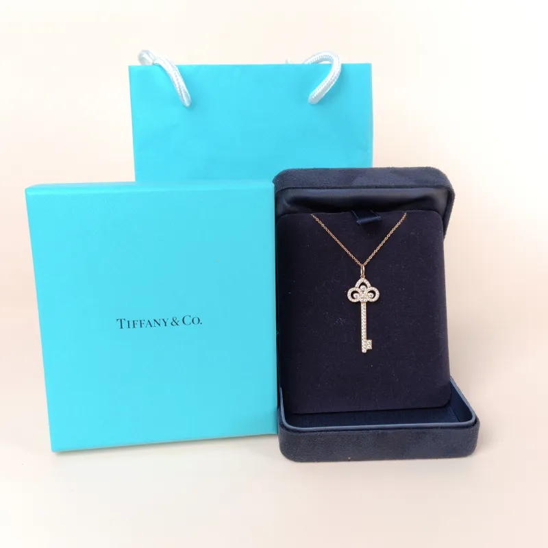 Tiffany&Co. Necklace Keys Collection Pavé Diamond Necklace Rose Gold Diamond18KR ose Gold One Size 40cm — cover view 6 of 11