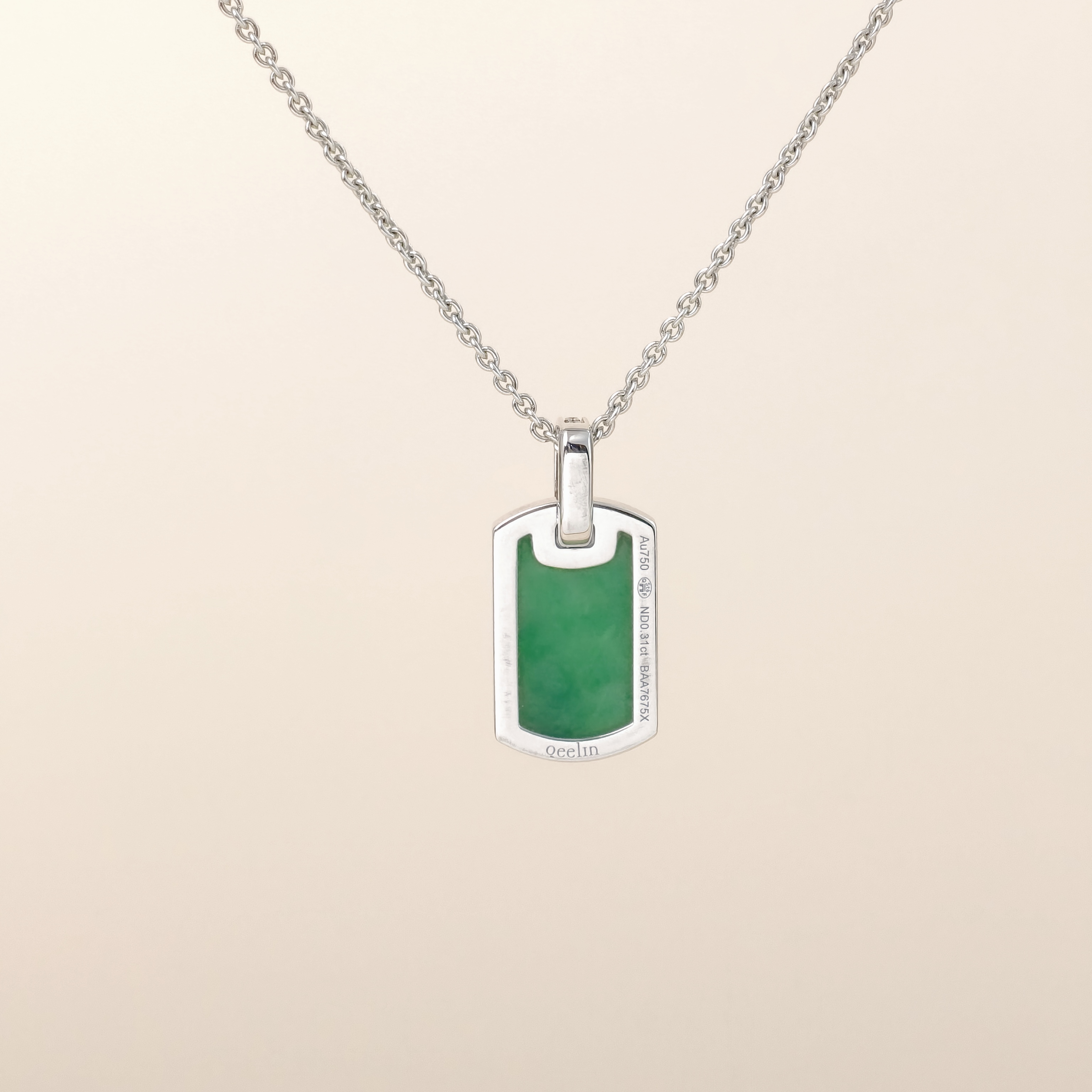 Qeelin Necklace Green18KW hite Gold Diamond29mm49cm — cover view 3 of 11