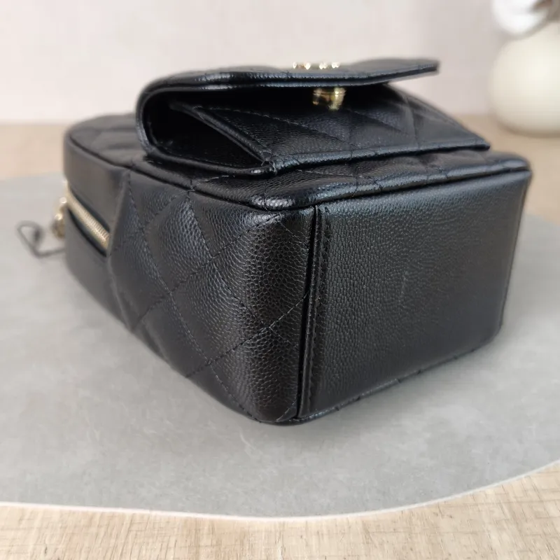 Chanel Crossbody Bag Mini Backpack Crossbody Bag Black Grained Calfskin 13 × 9 × 18 cm — detail view 7 of 9