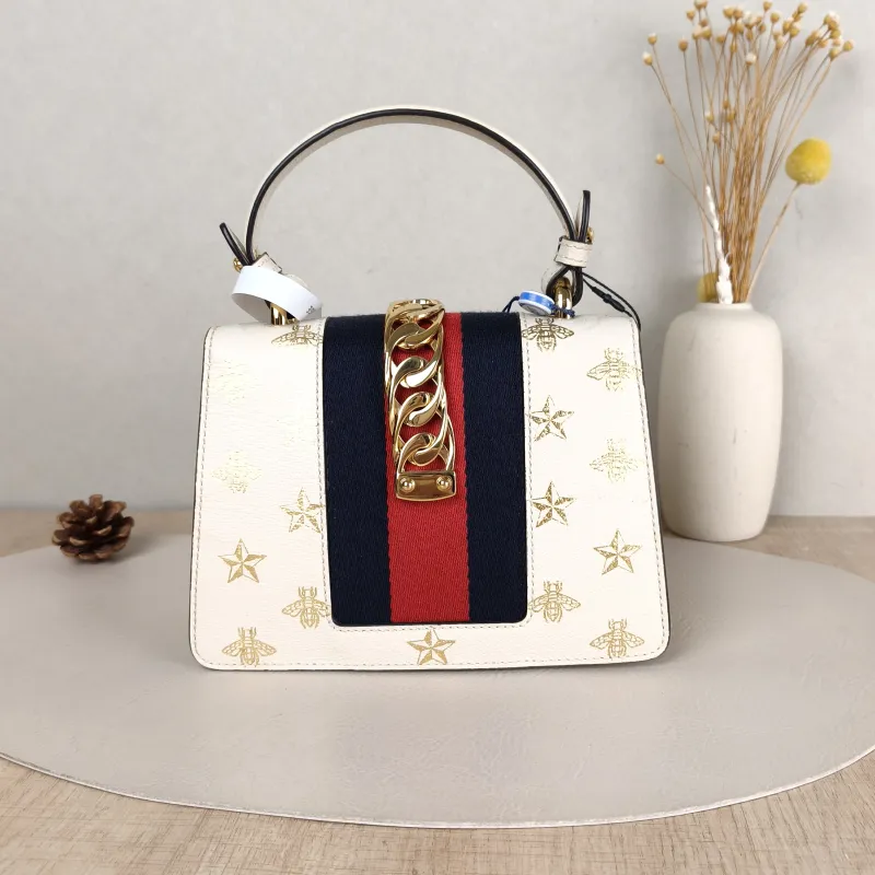 GUCCI Crossbody Bag Sylvie Edition White Calfskinmini20 × 8 × 14 cm — cover view 5 of 5