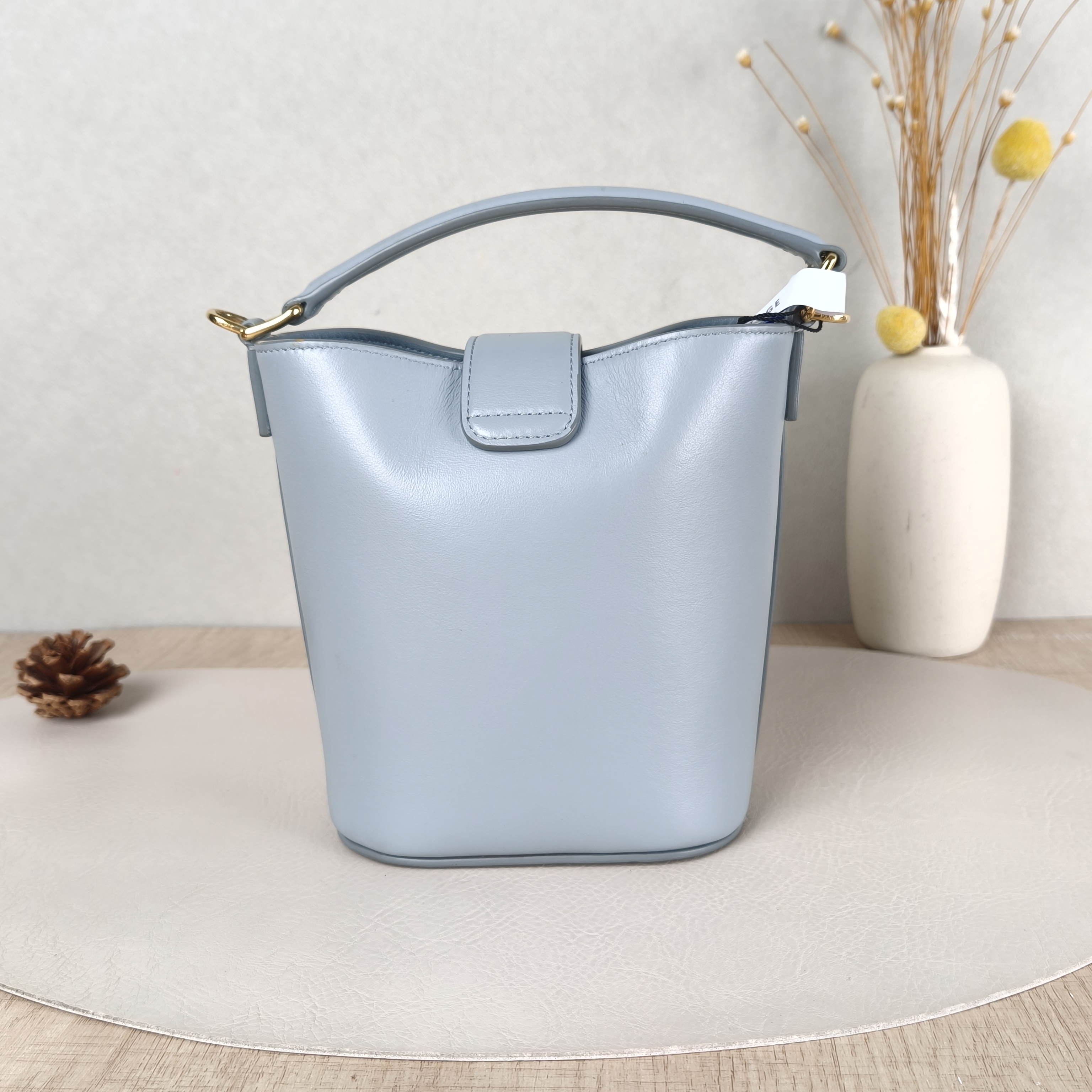 CELINE Crossbody Bag Louise Bucket Bag Blue Calfskinmini13.5 × 10 × 16 cm — cover view 6 of 6