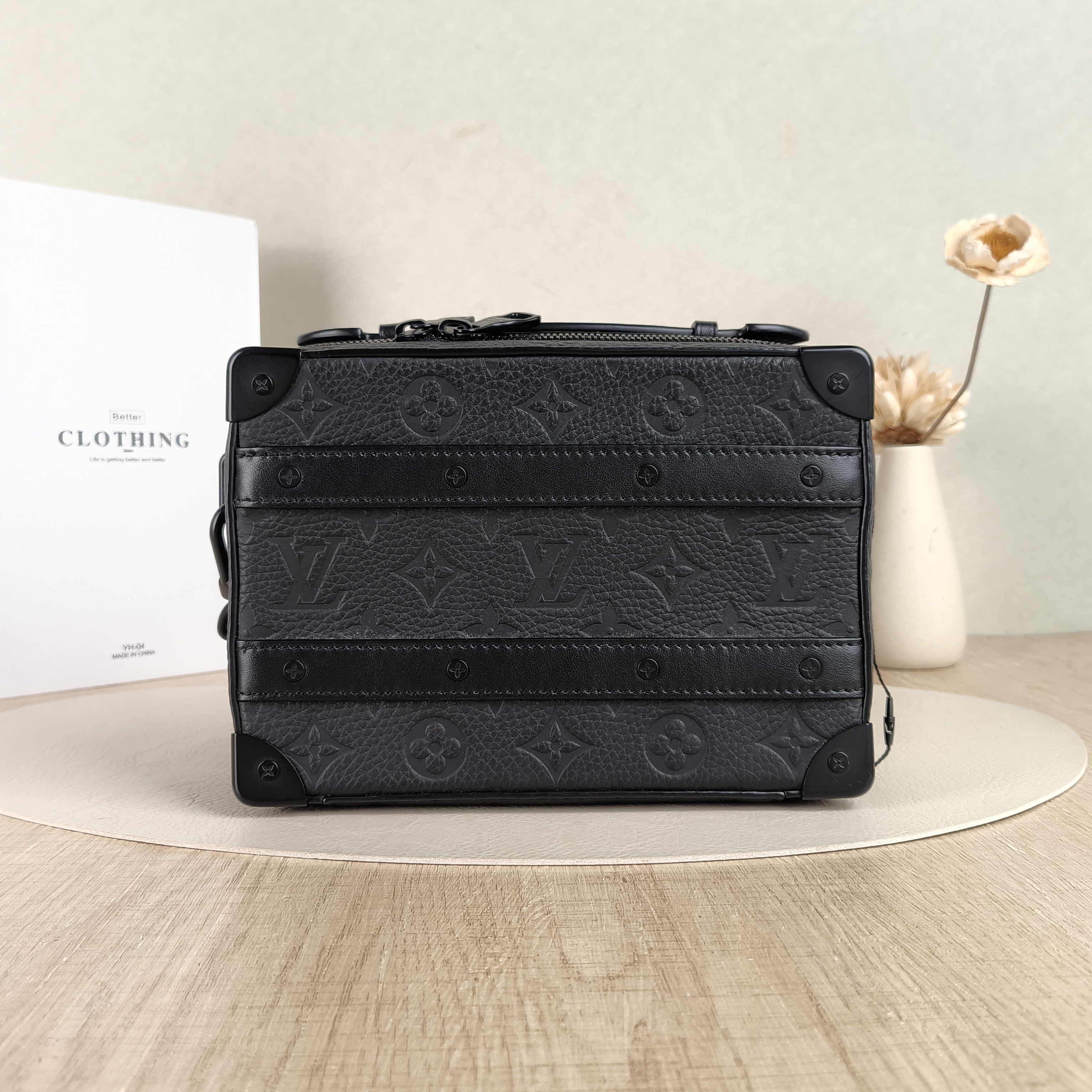Louis Vuitton Crossbody Bag HANDLE SOFT TRUNK Box Black Calfskin One Size21.5 × 7 × 15 cm