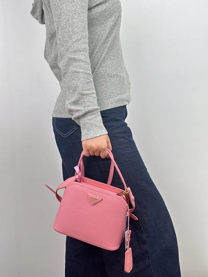 PRADA Crossbody Bag Top Handle Crossbody Bag Calfskin One Size 21 × 10 × 17 cm — on-model view 2 of 2