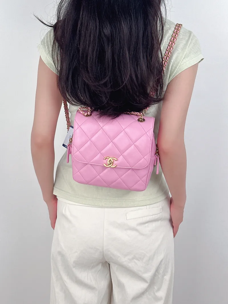 Chanel Backpack23p Pinkado Backpack Pink Calfskin One Size19 × 6 × 19 cm — on-model view 2 of 3