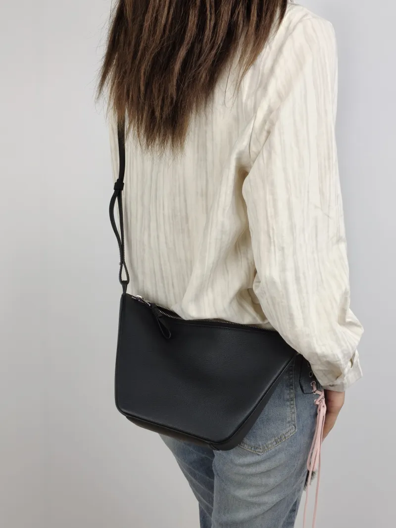 LOEWE Shoulder Bag Hammock Hobo Hobo Black Calfskin Mini 28 × 9.5 × 17 cm — on-model view 2 of 2