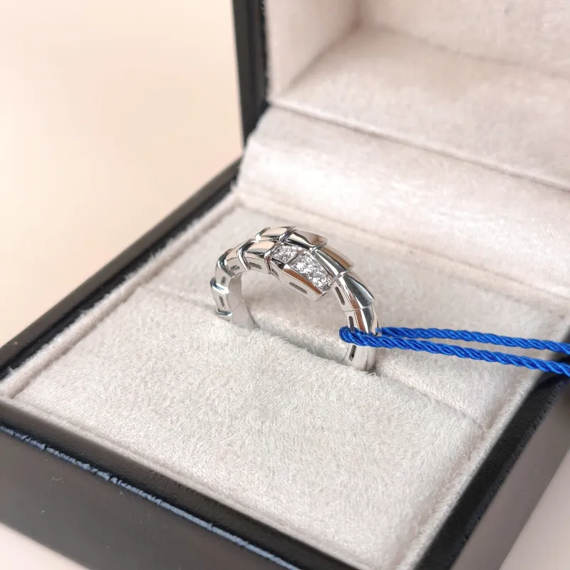 Bvlgari Ring Serpenti Viper Collection Ring White Gold 18KW hite Gold Diamond One Size 48-50 — cover view 6 of 8