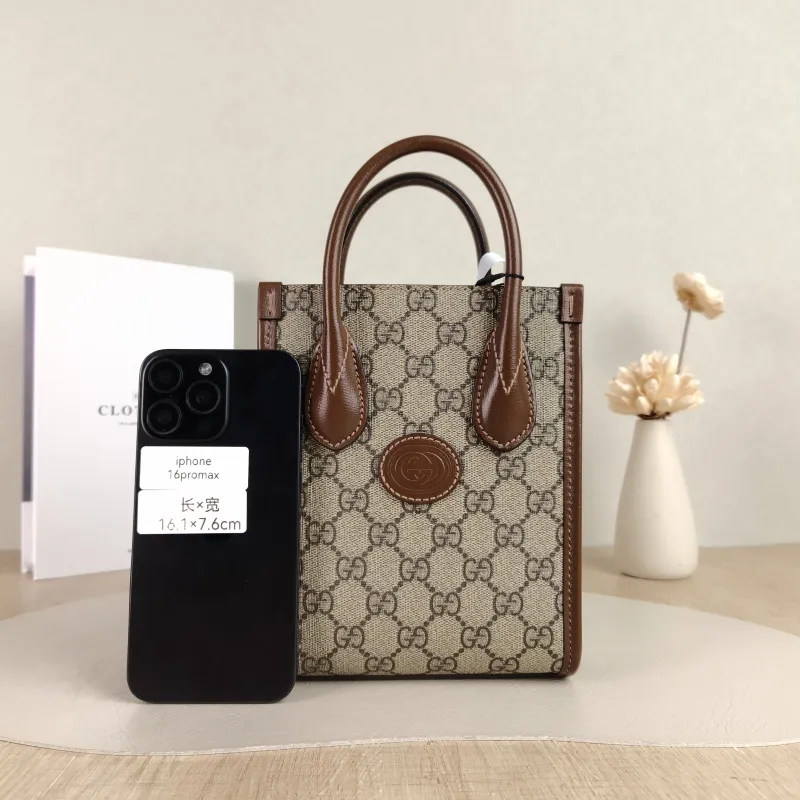 GUCCI Crossbody Bag GG Retro Collection Tote Bag Brown PVC Mini 16 × 7 × 20 cm — cover view 2 of 5