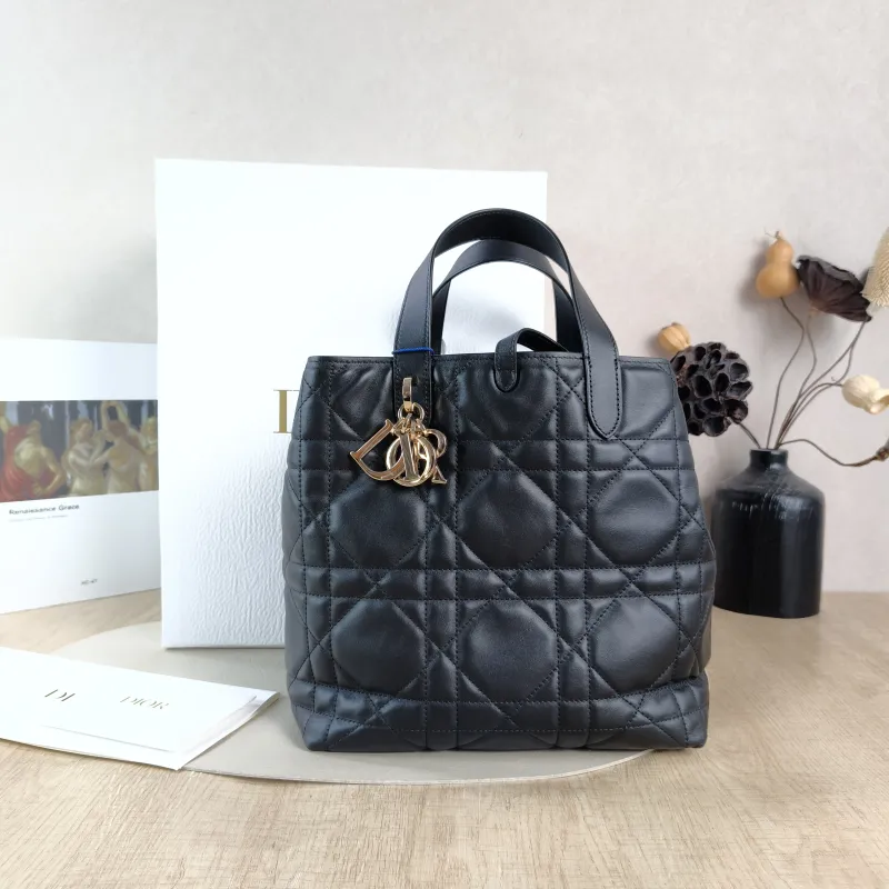 DIOR Top Handle Bag TOUJOURS Edition Black Calfskin Medium 23 × 16 × 24 cm — cover view 4 of 6
