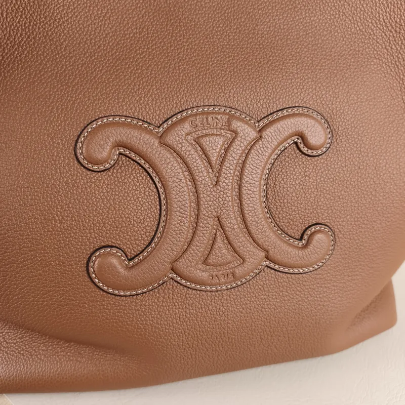 CELINE Shoulder Bag Cabas Anais Tote Bag Brown Calfskin Large 32 × 15 × 28 cm — detail view 10 of 11