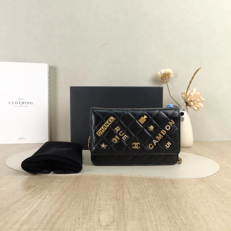 Chanel Crossbody Bag Classic Flap WOC CF WOCWOC Bag Edition Black Lambskinmini19.2 × 3.5 × 12.3 cm — cover view 4 of 6