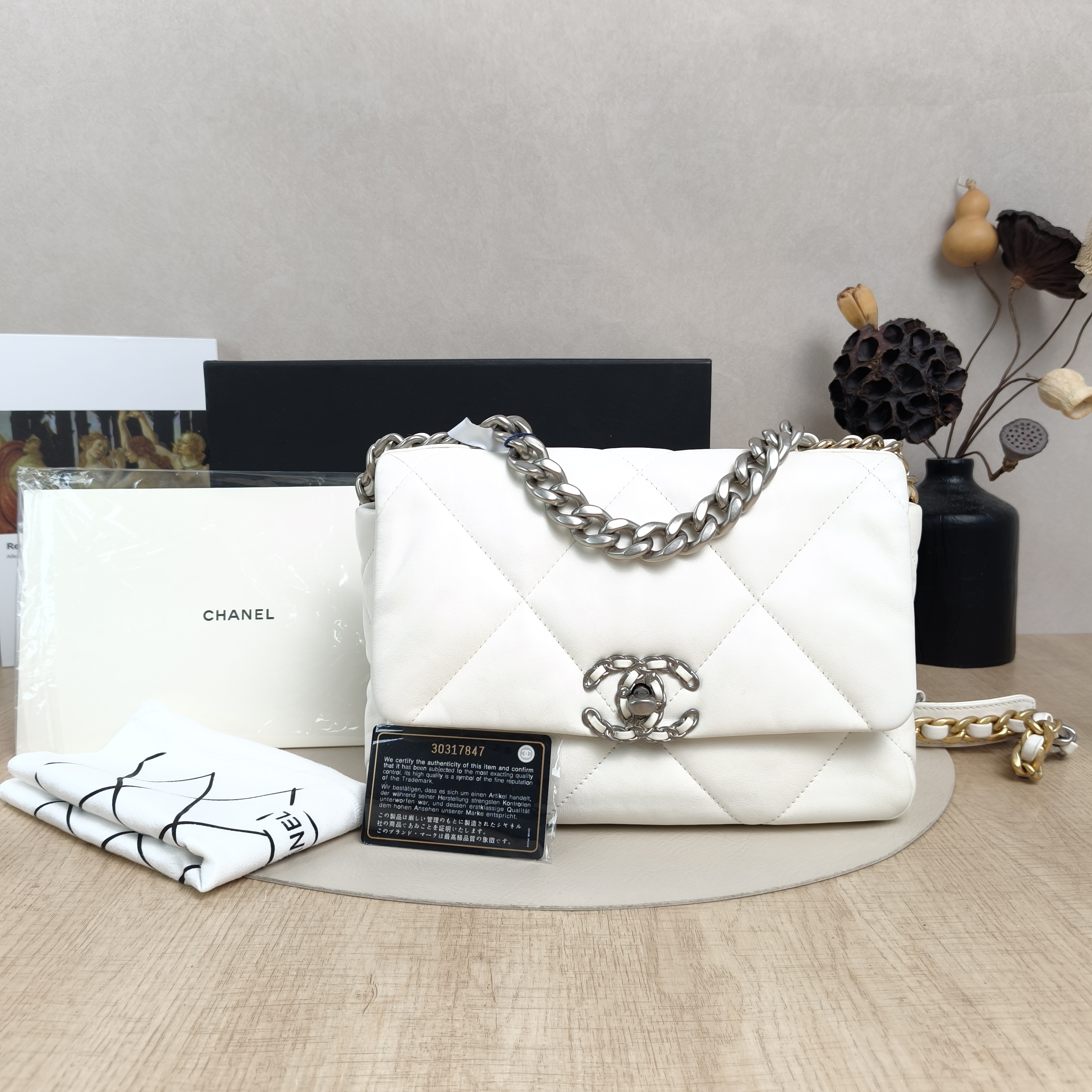 Chanel Crossbody Bag19Bag White SL ambskin Small26 × 9 × 16 cm — cover view 2 of 6