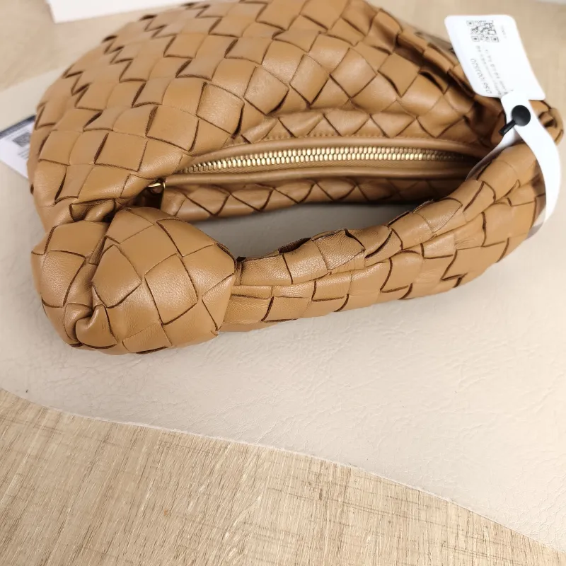 Bottega Veneta Top Handle Bag Jodie Brown Lambskin 24 × 7 × 14 cm — detail view 6 of 9