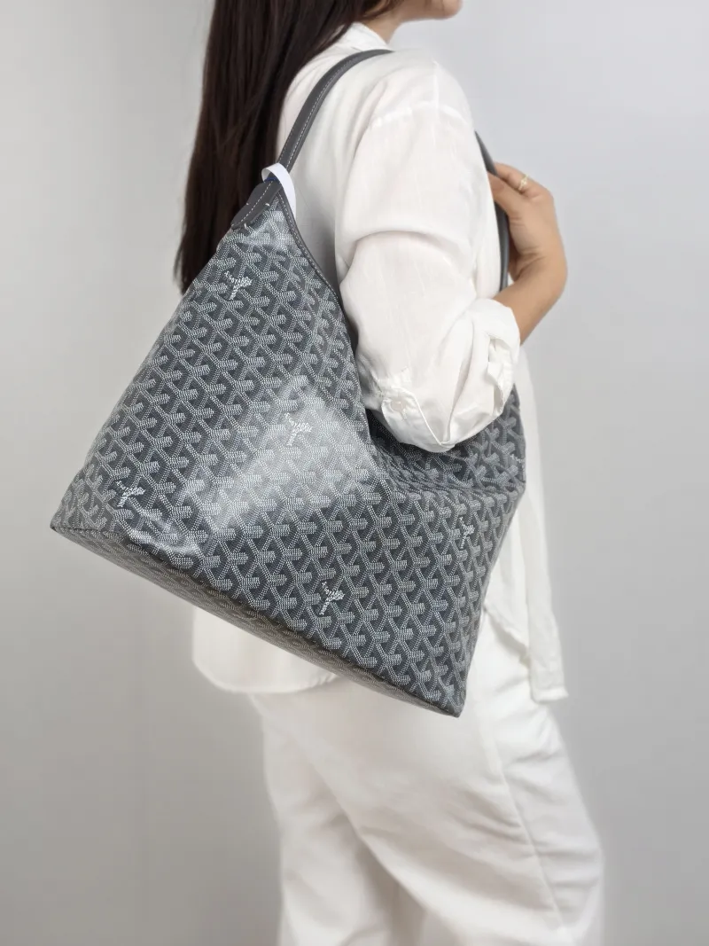 GOYARD Shoulder Bag Boheme Hobo​ Grey ine Canvas Small 34 × 14 × 31 cm — on-model view 2 of 2