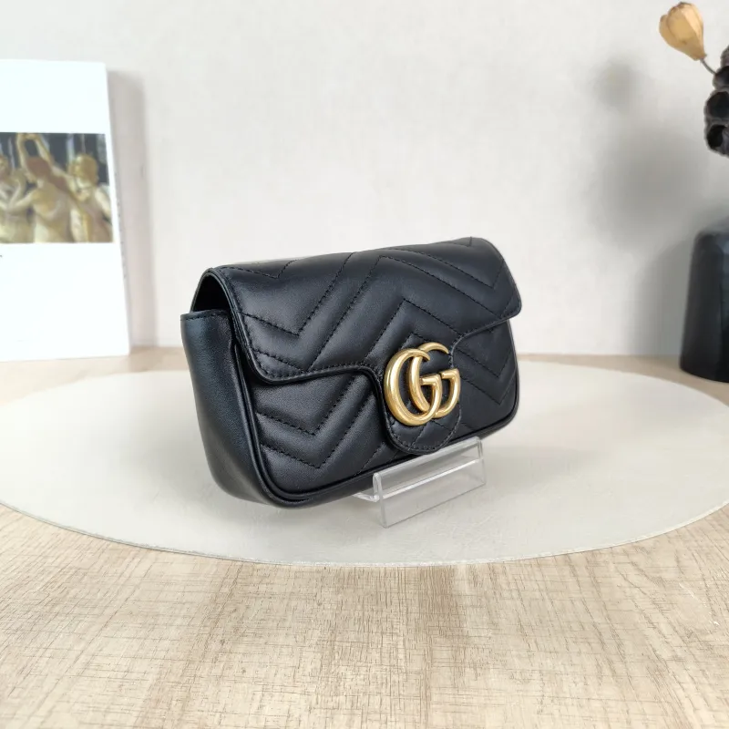 GUCCI Crossbody Bag GG Marmont Mini Marmont Mini Black Calfskinmini16.5 × 4.5 × 9.5 cm — cover view 5 of 6