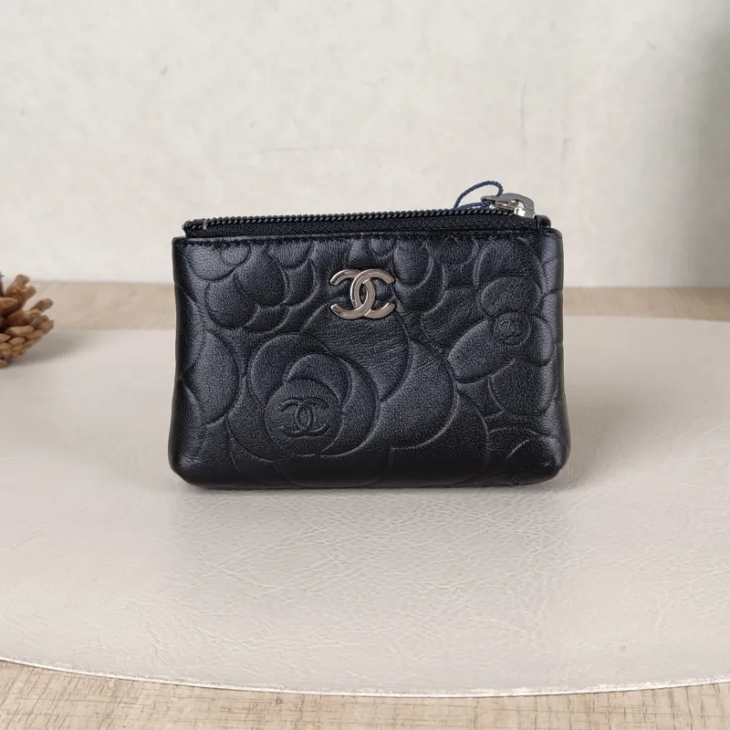 Chanel Wallet Wallet Black Lambskin One Size12 × 2 × 7 cm