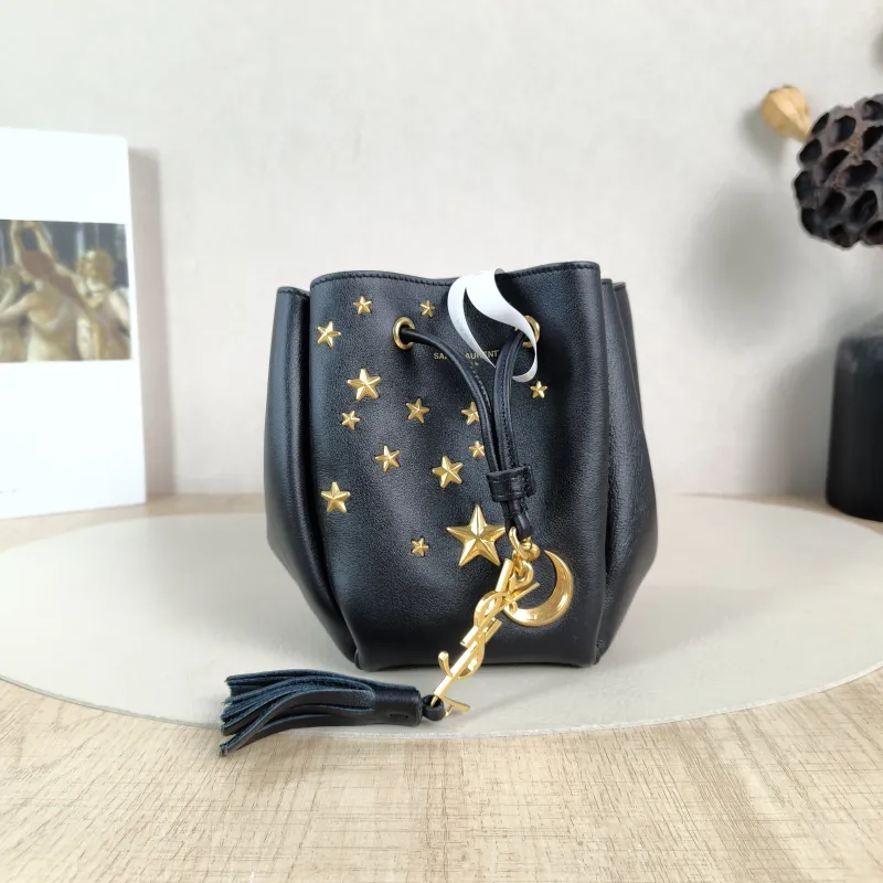 SAINT LAURENT Shoulder Bag Bucket Bag Black Calfskin One Size9 × 8 × 15 cm