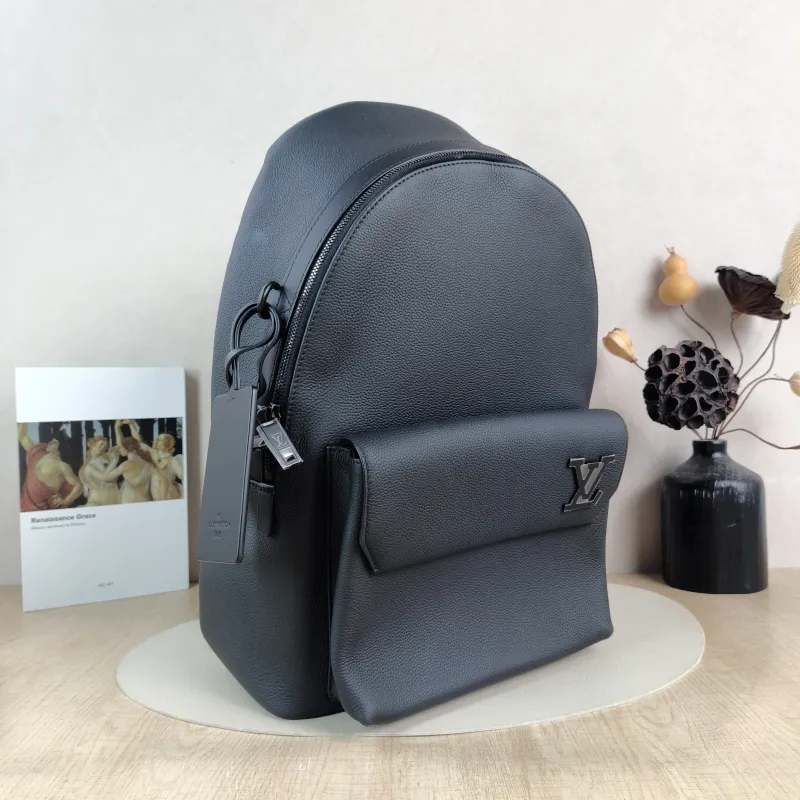 Louis Vuitton Backpack Takeoff Backpack Black Calfskin One Size 30 × 14 × 43 cm — cover view 3 of 5