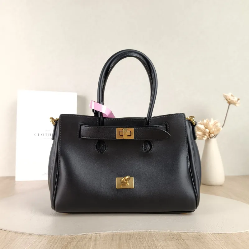 BALENCIAGA Crossbody Bag Bel air Black Calfskin Mini 23.5 × 8 × 17 cm