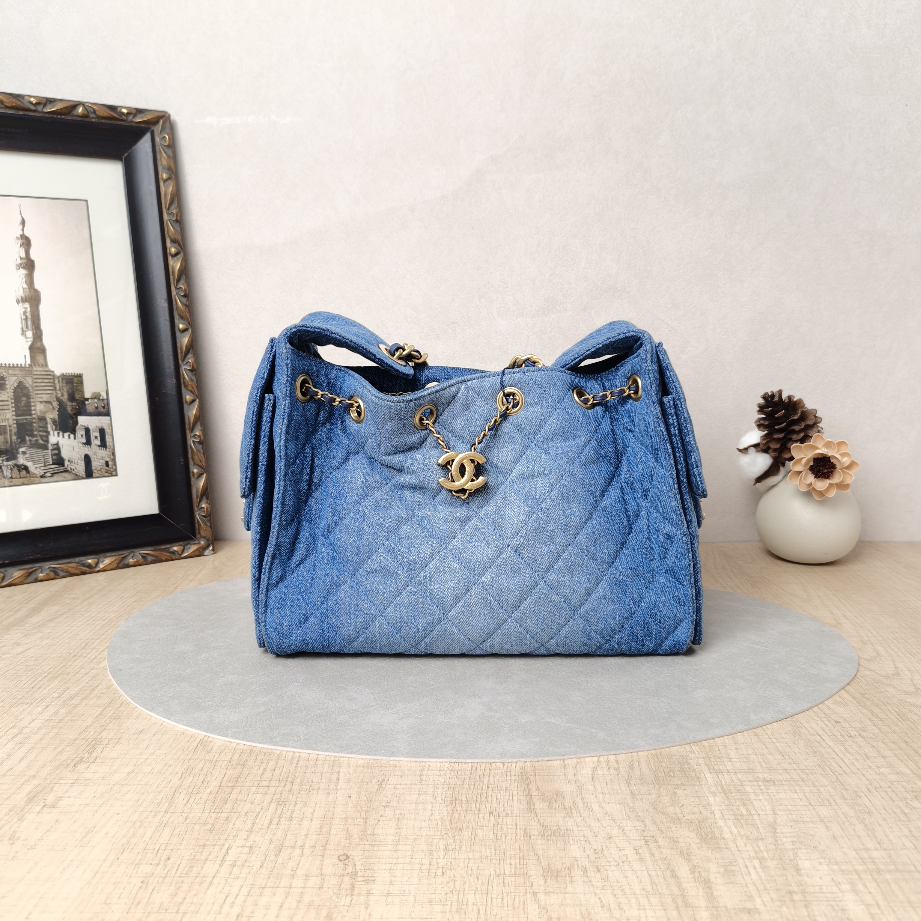 Chanel Shoulder Bag25Bag Blue Small26 × 14 × 30 cm