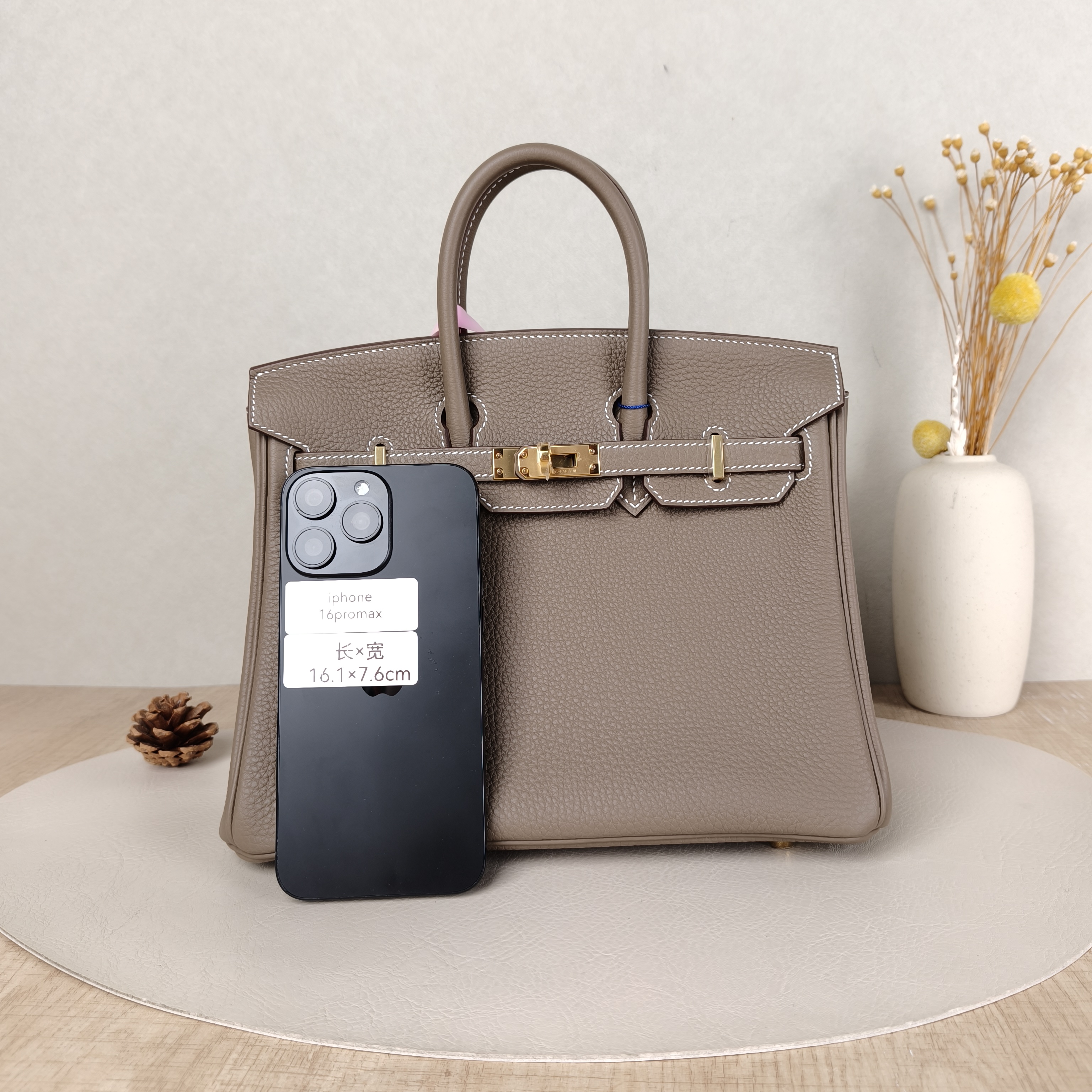 Hermès Top Handle Bag Birkin 25 Gold-Tone Hardware Togo Calfskin Small25 × 13 × 20 cm — cover view 3 of 5