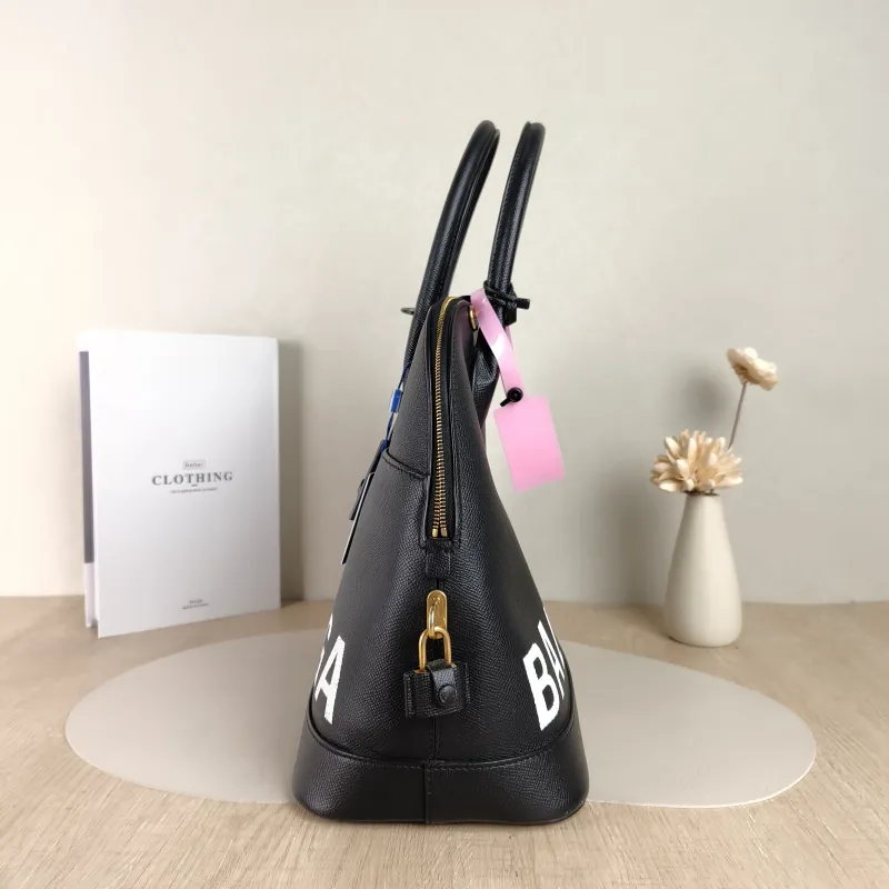 BALENCIAGA Top Handle Bag Ville Dome Bag Black Calfskin Medium 36 × 13 × 29 cm — detail view 5 of 12
