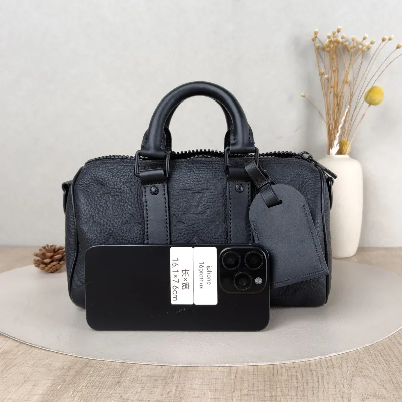 Louis Vuitton Crossbody Bag Keepall 25 Taurillon Monogram Embossed Calfskin Medium 25 × 11 × 15 cm — cover view 4 of 5