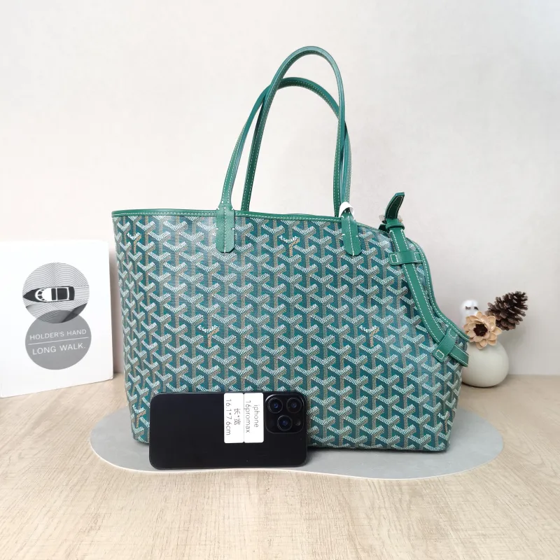 GOYARD Shoulder Bag Chien Gris Tote Bag Green PVC One Size 33.5 × 15 × 27 cm — cover view 4 of 5