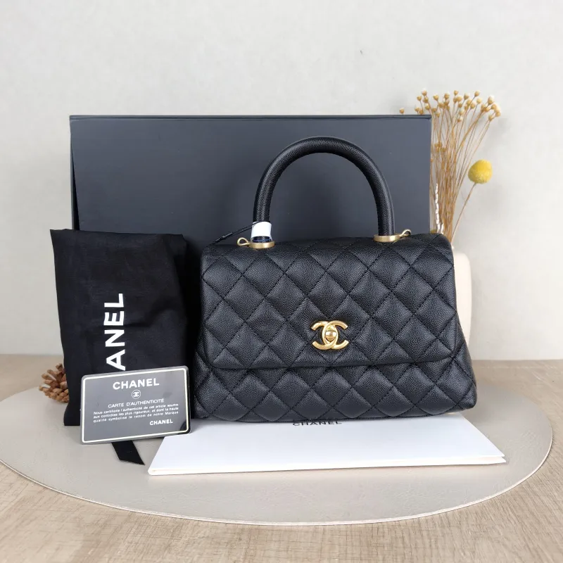 Chanel Top Handle Bag Coco Handle​Black Grained Calfskin Small24 × 10 × 14 cm — cover view 3 of 6