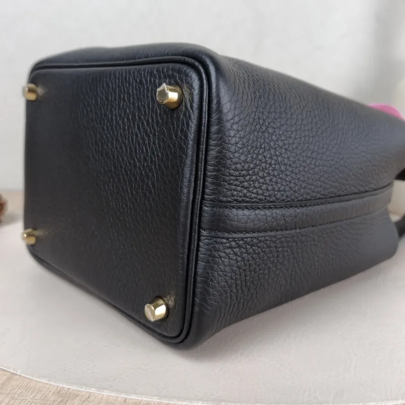 Hermès Top Handle Bag Picotin Lock 18 18 Black Taurillon Clemence TC Calfskin Small 18 × 13 × 19 cm B — detail view 10 of 11