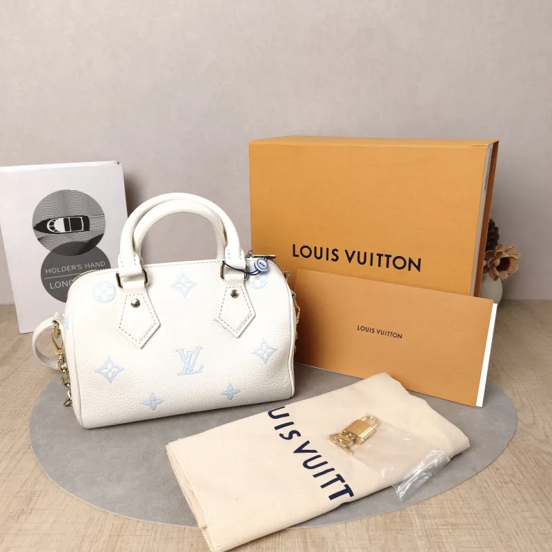 Louis Vuitton Crossbody Bag Speedy20 White · Blue Calfskin One Size20.5 × 12 × 13.5 cm — cover view 2 of 6
