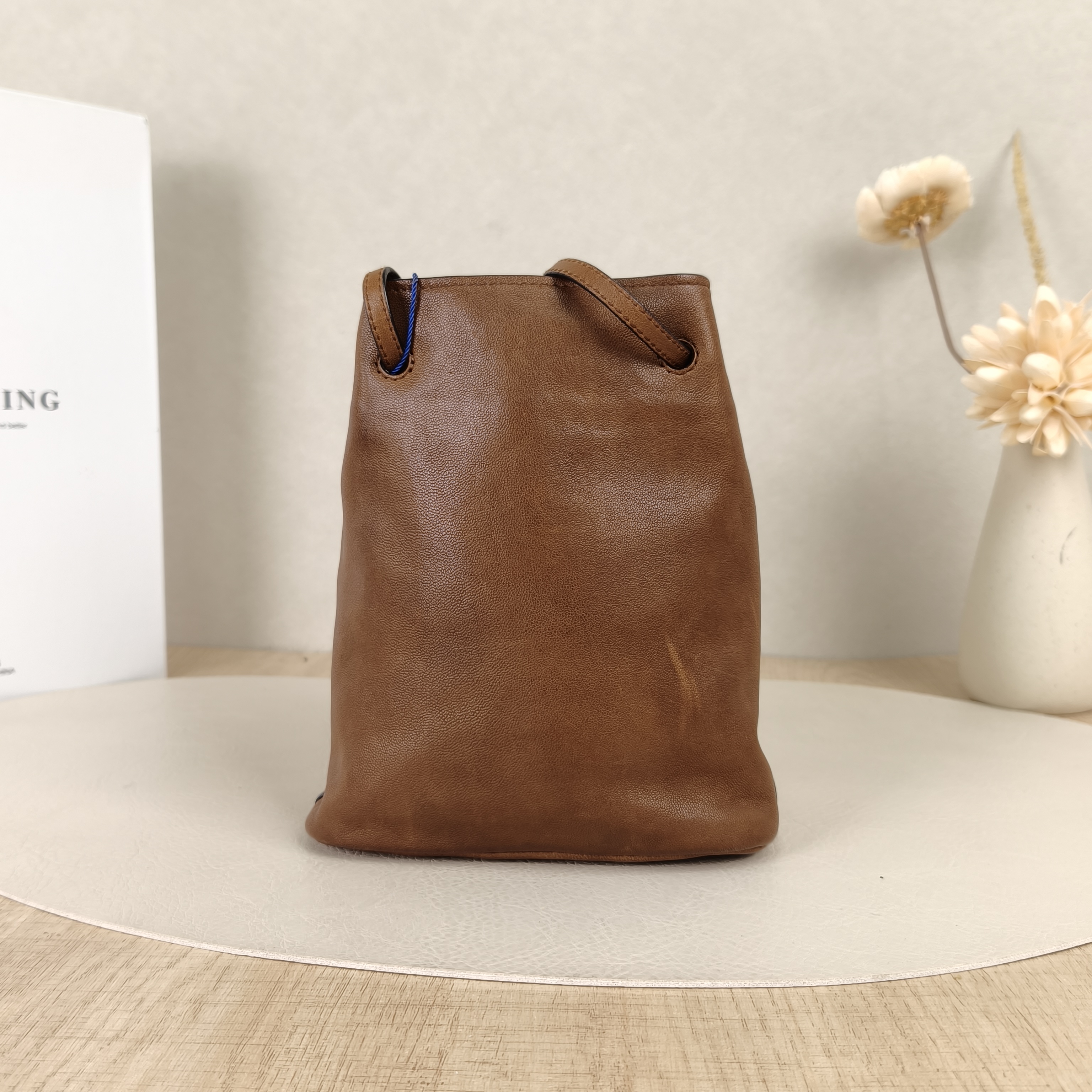 Miumiu Crossbody Baglogo Brown Lambskin 14.2 × 6.3 × 16.2 cm — cover view 8 of 8