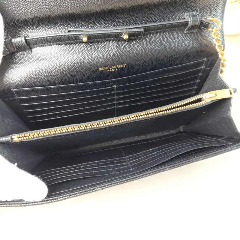 SAINT LAURENT Crossbody Bag CASSANDRE ENVELOPE Black Calfskin One Size 22.5 × 4 × 14 cm — detail view 12 of 13