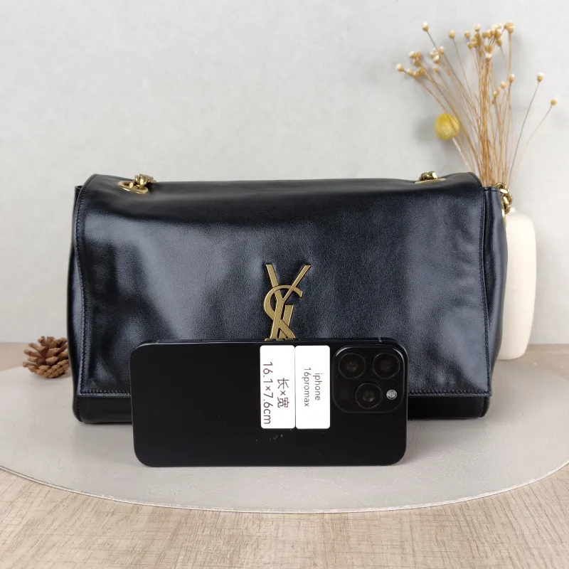 SAINT LAURENT Crossbody Bag Kate Chain Bag Black Calfskin Medium 28.5 × 6 × 20 cm — cover view 2 of 5