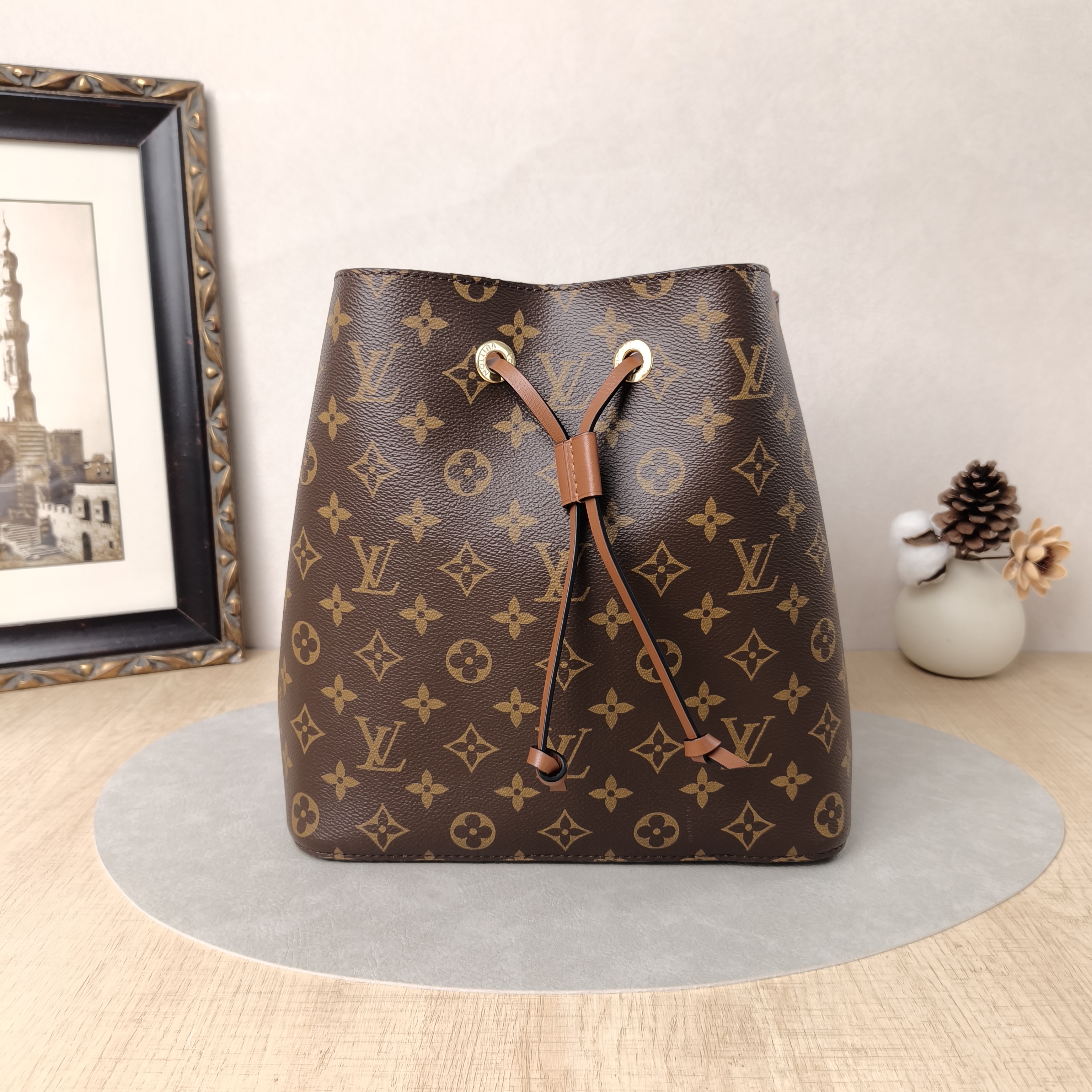 Louis Vuitton Shoulder Bag NÉONOÉ Bucket Bag Caramel PVC Medium26 × 17.5 × 26 cm