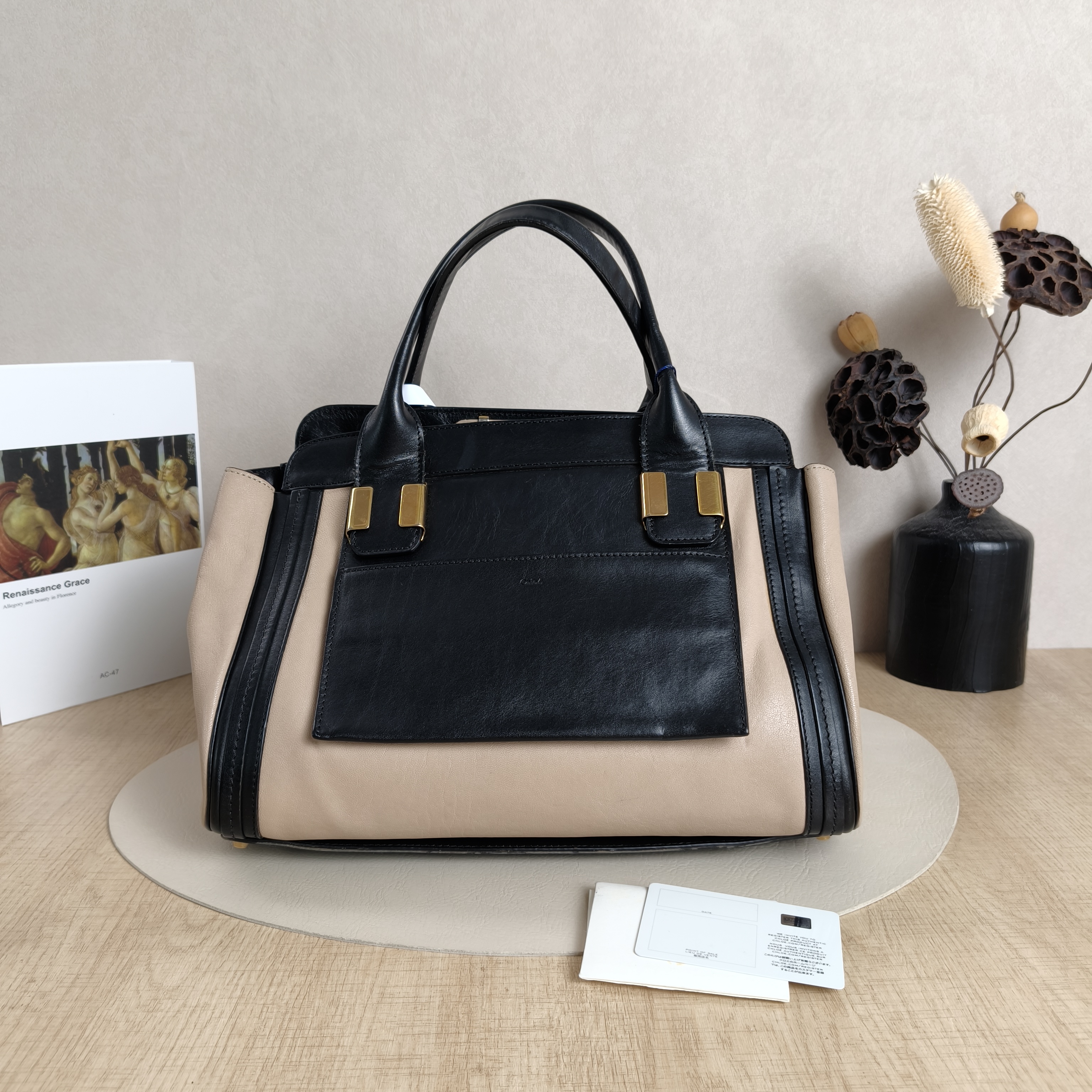 Chloé Crossbody Bag Alic Shoulder Bag Crossbody Bag Black Taupe Calfskin 33 × 15 × 23 cm — cover view 9 of 10