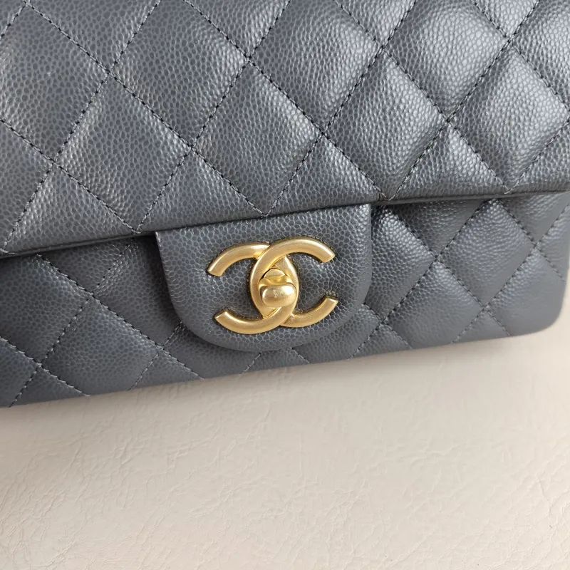 Chanel Crossbody Bag 25b mini Grey Grained Calfskin One Size 20 × 6 × 12 cm — detail view 13 of 14