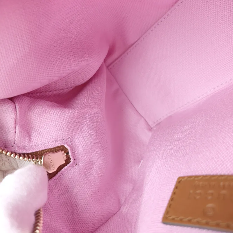 GUCCI Top Handle Bag Ophidia Pink Canvas One Size 20 × 12 × 13 cm — detail view 2 of 11