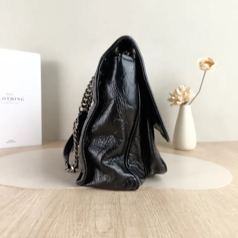SAINT LAURENT Crossbody Bag Niki D Waxed Leather Calfskin Large 32 × 9 × 23 cm — detail view 6 of 13