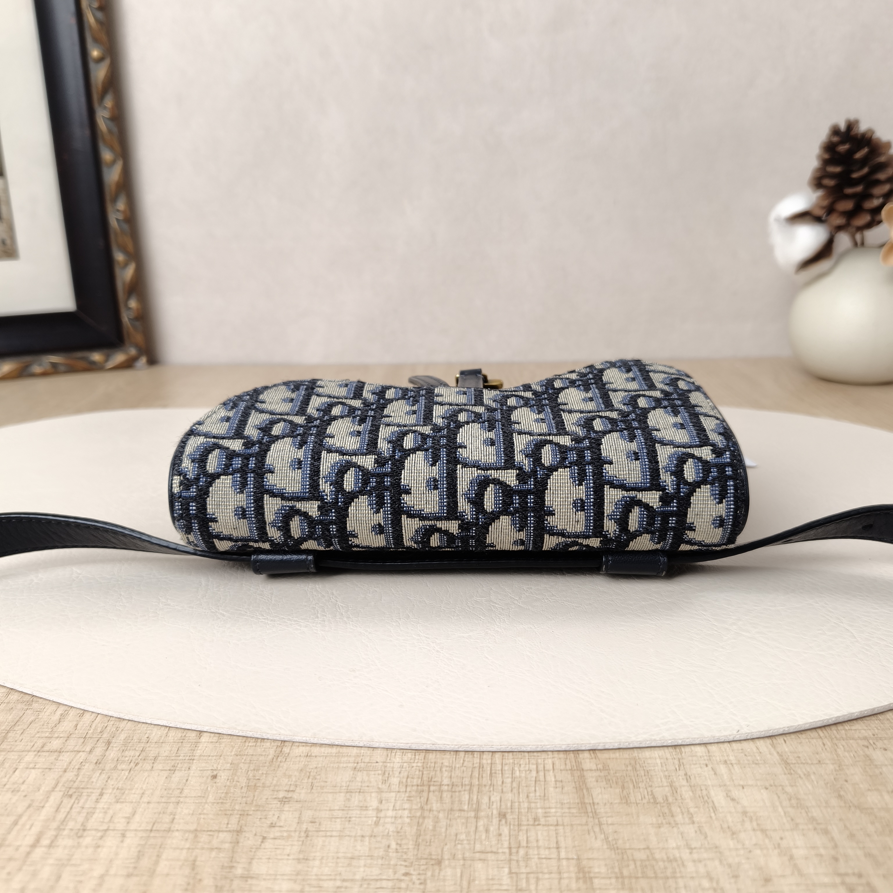 DIOR Belt Bag Saddle Belt Bag Blue Canvas One Size17 × 3.5 × 10.5 cm — cover view 6 of 12