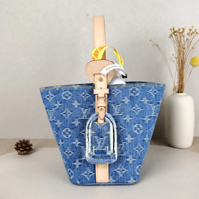 Louis Vuitton Top Handle Bag ALL IN BB Blue BB16 × 12 × 18 cm