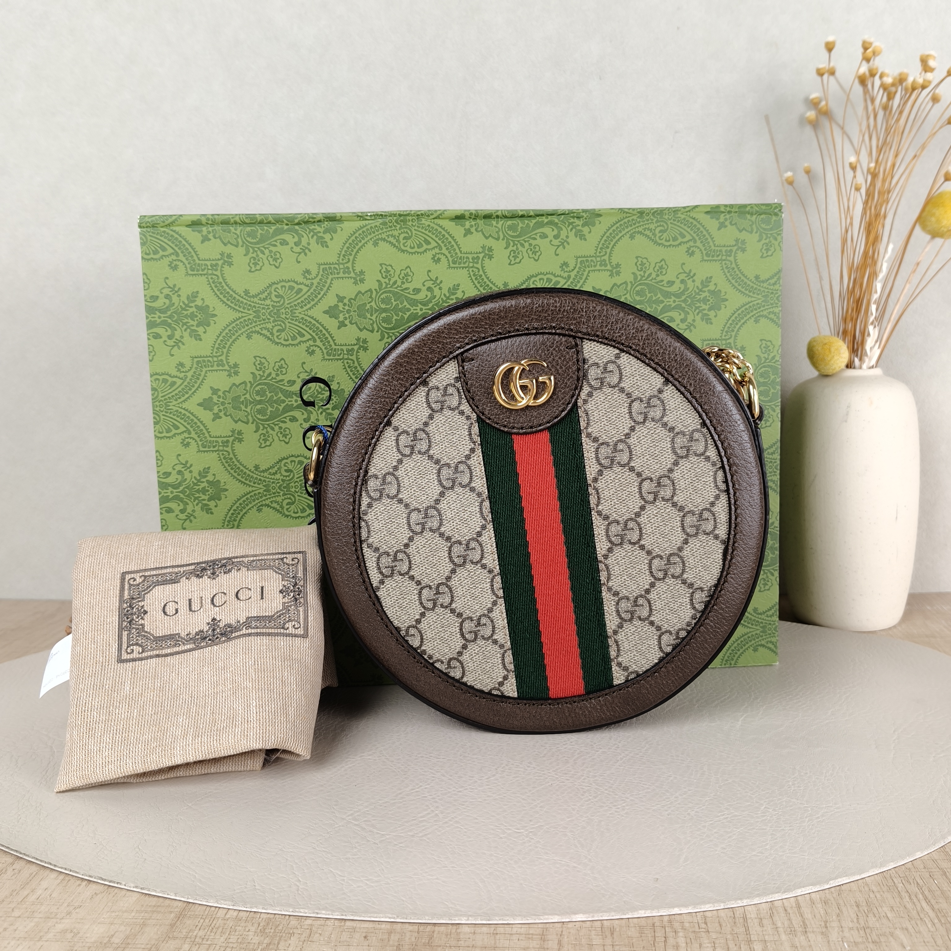 GUCCI Crossbody Bag Ophidia GG Round Bag Monogram PV Cmini18 × 4.5 × 18 cm — cover view 6 of 6