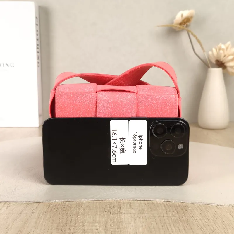 Bottega Veneta Crossbody Bag Cassette Woven Pink PV Cmini15 × 6 × 11 cm — cover view 5 of 5