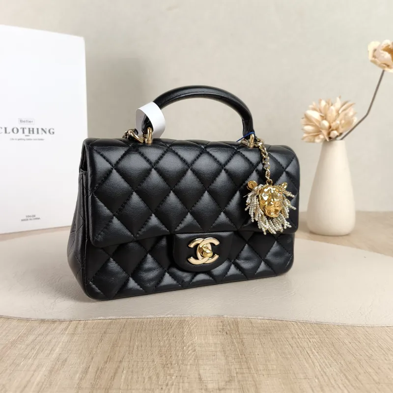 Chanel Crossbody Bag cf mini Black Lambskin mini20 × 6 × 12 cm Conditioned — cover view 3 of 5
