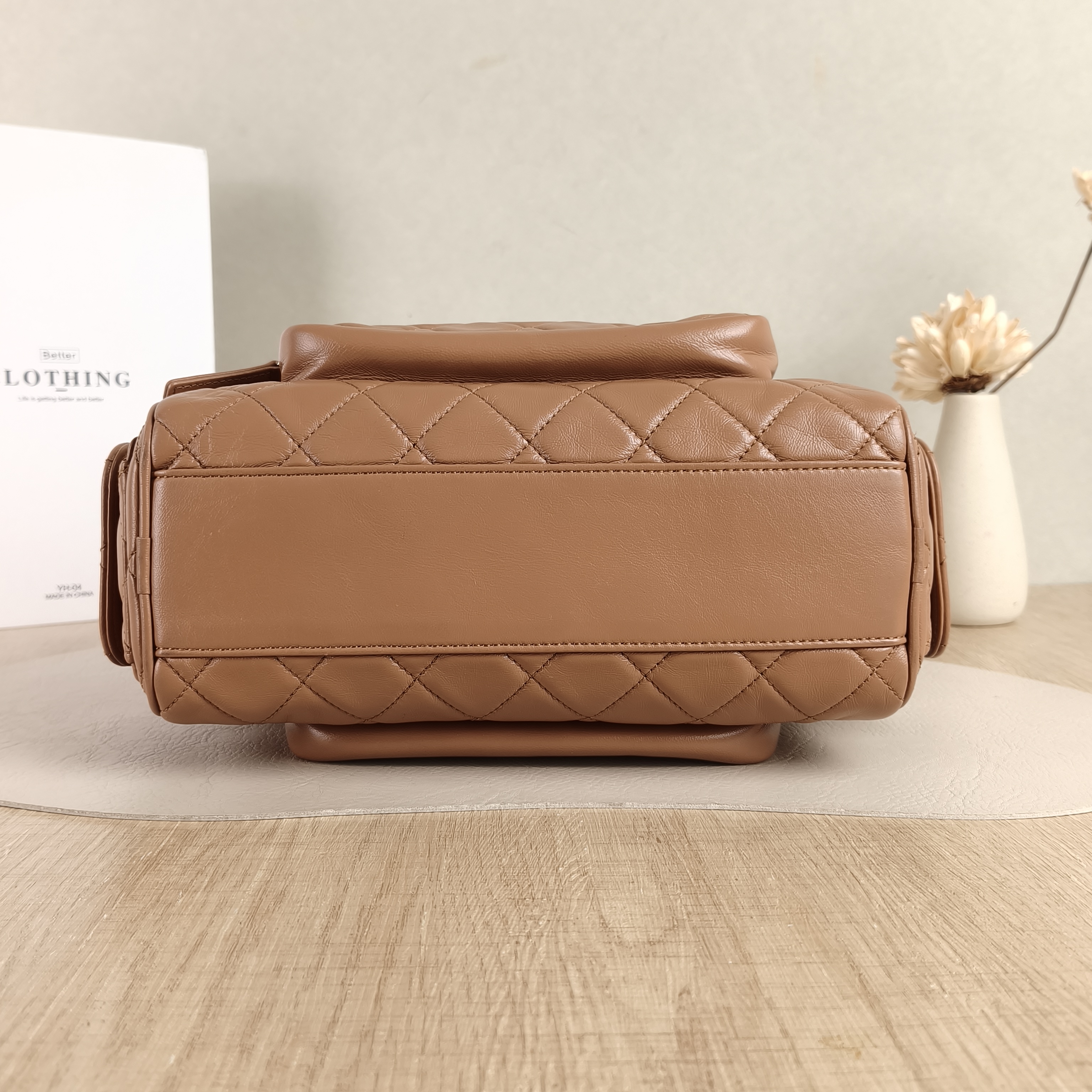 Chanel Crossbody Bag Camera Bag Taupe Lambskin One Size24 × 17 × 18 cm — cover view 5 of 5